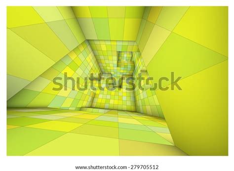 3d Futuristic Labyrinth Green Shaded Vector Stock Vector Royalty Free