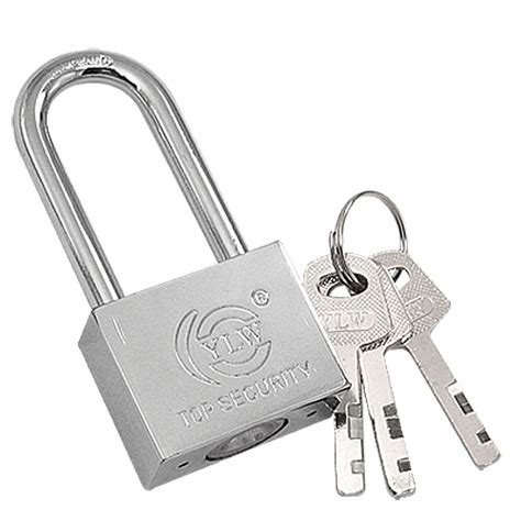 Silver Tone Polished Lock Top Security Door Padlock With Key