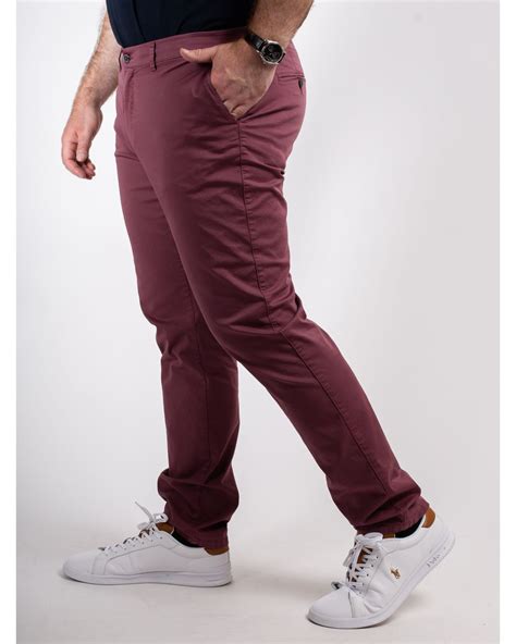 Pantalon Chino Grande Taille Gabardine Rouge