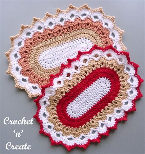 Oval Picot Peaks Doily Free Crochet Patterns Weave Crochet