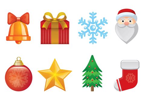 Set Of Christmas Icons 132614 Vector Art At Vecteezy
