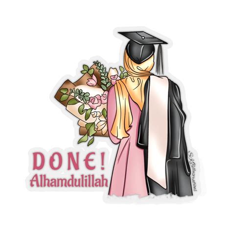 Hijabi Sticker 06 DONE ALHAMDULILLAH Graduation Muslimah Etsy