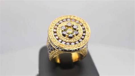Pinky rings were made out of solid metal such as solid gold in 10, 14 or 18 karat, maybe sometimes even 9 karat. Men's 14K Solid Yellow Gold Diamond Pinky Ring 15.90 Ctw - YouTube