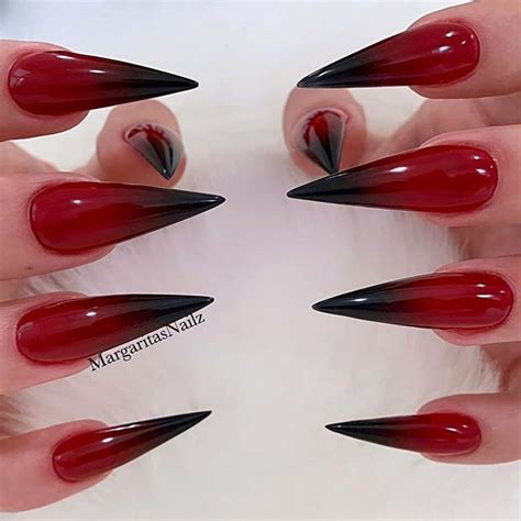 23 Red And Black Nails To Copy In 2021 Stayglam