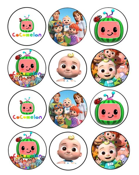 Cocomelon Edible Cupcake Toppers Etsy México