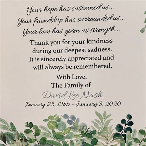 Sympathy Acknowledgement Cards Funeral Thank You And Bereavement Notes