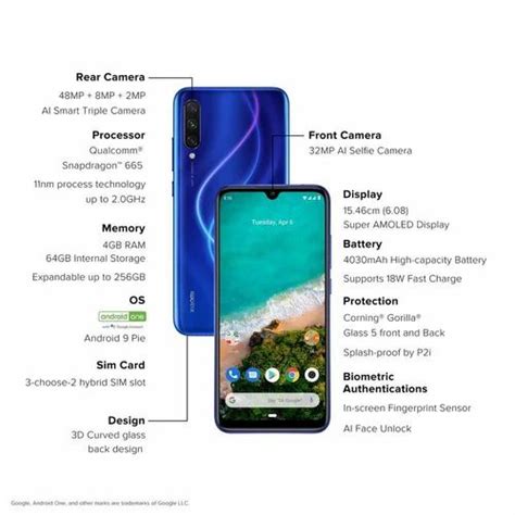 Xiaomi Mi A3 Not Just Blue 4gb Ram 64gb Storage At Rs 11990 Theog