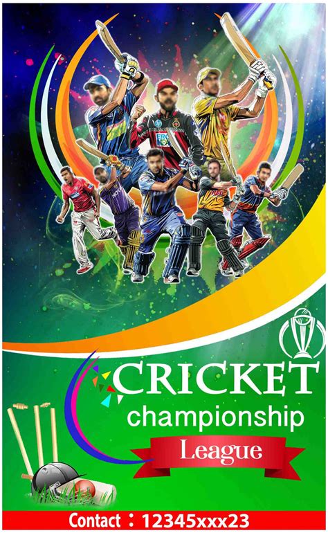 simple psd cricket tournament poster design picturedensity