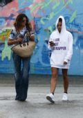 Thylane Blondeau And Her Mom Veronika Loubry Steps Out In The Rain In Miami Beach Florida