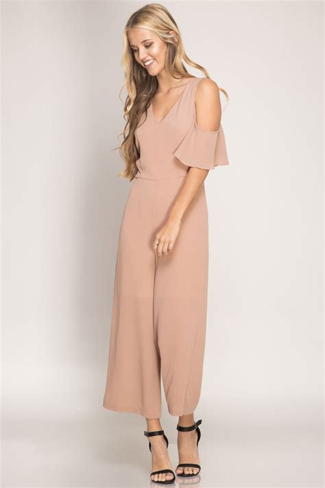 Our Favorite Jumpsuit Culotte Leg Ruffles And A Semi Plunging