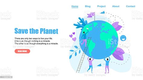 Webpage Template Concept Save The Planet And Environment Stock