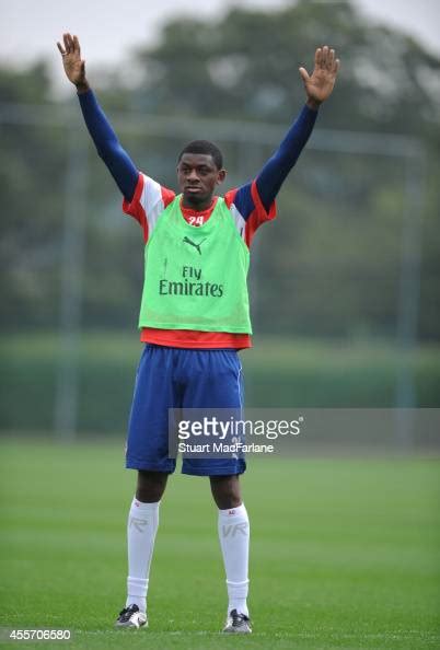 Abou Diaby Of Arsenal Gestures During At Training Session At London