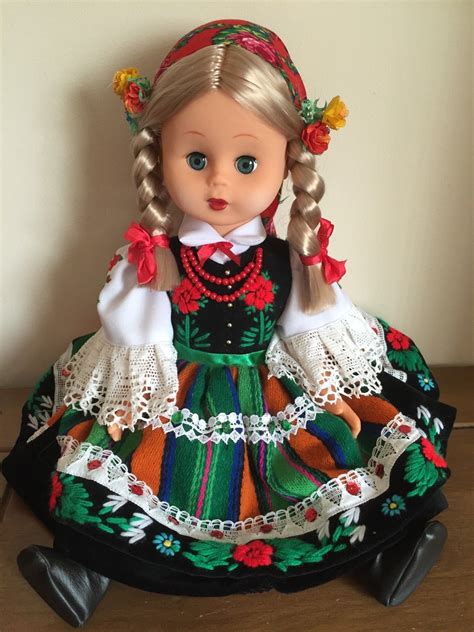 POLSKA LALKA Pretty Polish Lowiczanka Doll In Folk Costume 7 99 2