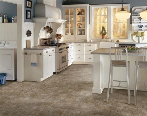 Vinyl floor tiles duplicate the look of every flooring material imaginable—wood parquet, bamboo, oak, ceramic tile, and stone such as marble and slate—but for a much lower cost. 5 Flooring Options for Kitchens and Bathrooms | Empire ...