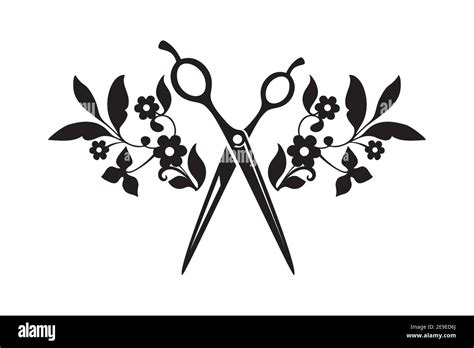 Hairdresser Beauty Salon Logo Scissors Sign Vector Illustration Stock