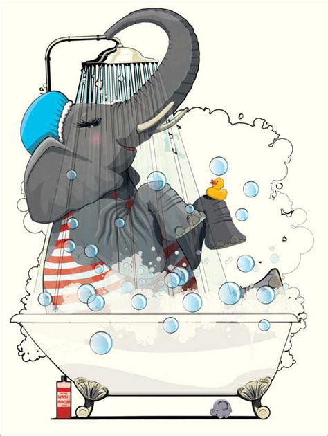 Wandbild „elefant In Der Badewanne“ Von Wyatt9 Posterloungede