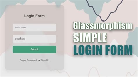 Simple Responsive Glassmorphism Login Form Html Css Youtube