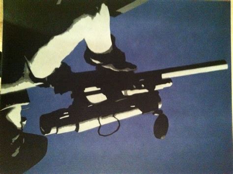 The Sniper Spray Paint Stenciled On Canvas Also Upside Down