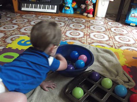 Now all this turning on shouldn't go to waste, should it? One of my 15 month old's favorite activities is water ball ...