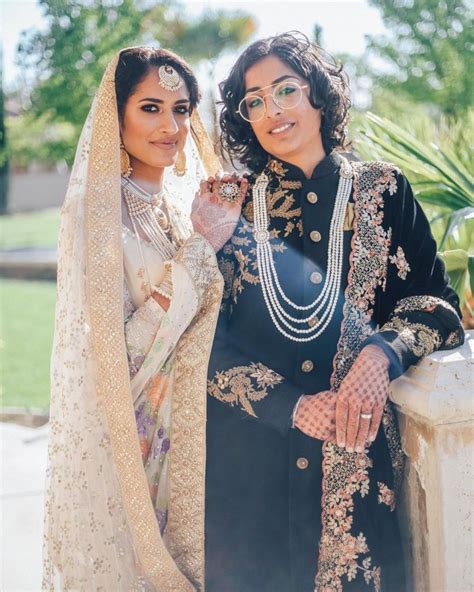 Indian Pakistani Lesbian Couple Goes Viral For Beautiful Photos In Traditional Wedding Outfits
