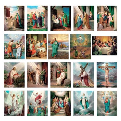 20 Mysteries of the Rosary Prints 4" x 6" - Holy Family Books & Gifts