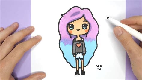 How To Draw A Cute Tumblr Girl Easy Drawing Tutorial Happy Drawings