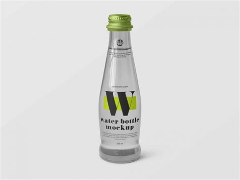 Download Free Small Glass Water Bottle Mockup (PSD)