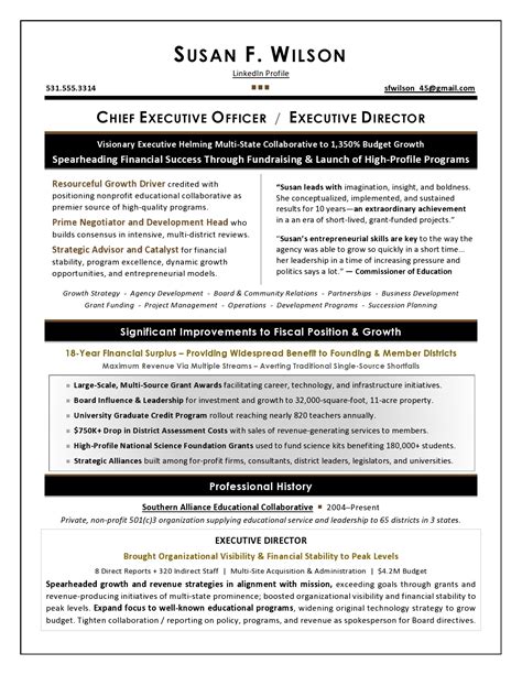 In order to attract general manager that best matches your needs, it is very important to write a clear and. Award-Winning CEO Sample Resume. CEO Resume, Laura Smith ...