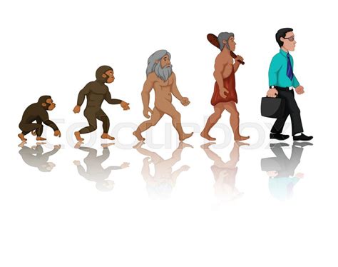 Vector Illustration Of Concept Of Human Evolution From Ape To Man