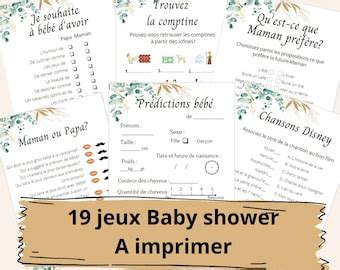 Jeux Baby Shower à Imprimer FR Jeux Annonce Grossesse Cartes Etsy