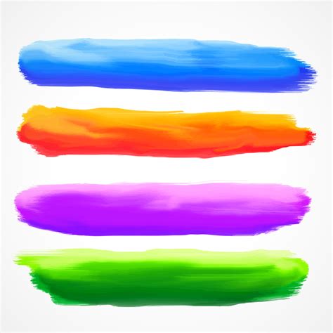 Real Four Watercolor Brush Stroke Set Download Free Vector Art Stock