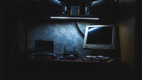 Free Images Old Blue Room Monitor Vintage Light Darkness