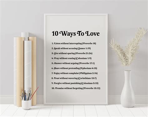 10 Ways To Love Print Ten Ways To Love Print Daily Mantra Etsy