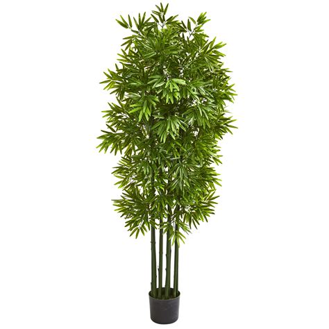 Nearly Natural 64” Bamboo Artificial Tree With Green Trunks Uv