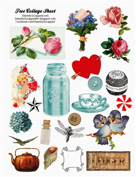 Sweetly Scrapped Free Digital Collage Sheet