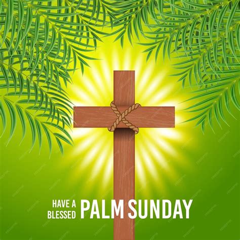 Premium Vector Vector Illustration Of Christian Palm Sunday With Palm