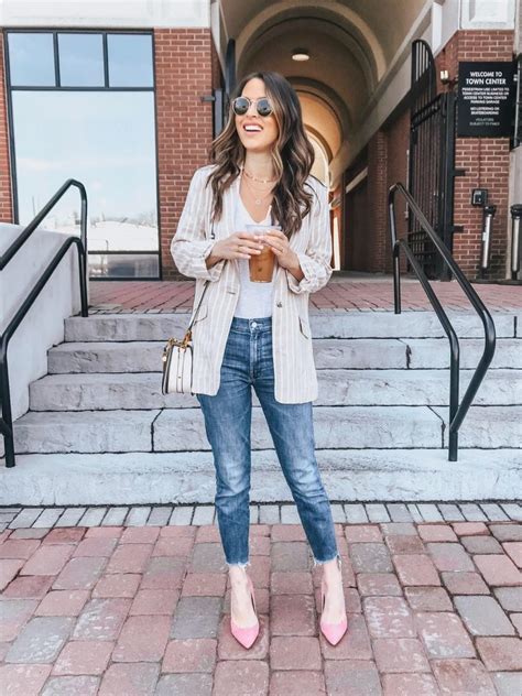 Styling A Striped Blazer For Spring Oh So Glam