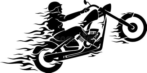Chopper Rider In Flames Stock Vector Illustration Of Action 89824266