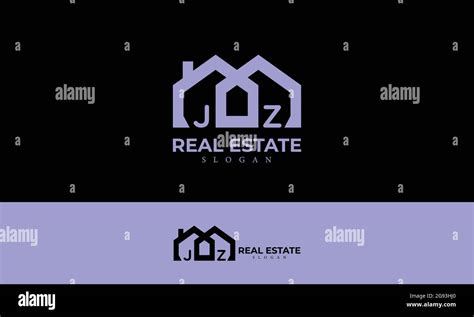 alfabeto jz o j y z real estate monograma vector logo design carta jz house icon template
