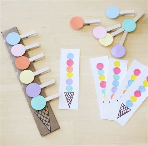 Ice Cream Cone Clothespin Activity Baby Learning Activities Math