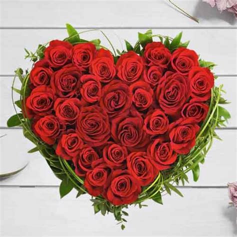 Red Roses Heart Shaped Arrangement Roses For Delivery