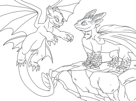 Toothless And Light Fury Coloring Page Free Printable Coloring Pages