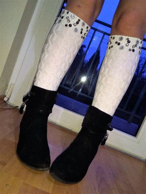Knee High Tights Embellished With Crystals Wool Cotton Socks Etsy Fashion Ts Cotton