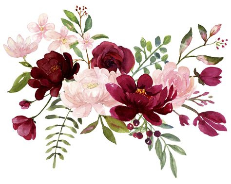 Check spelling or type a new query. Blush and Burgundy Flowers Watercolor Clipart Collection ...