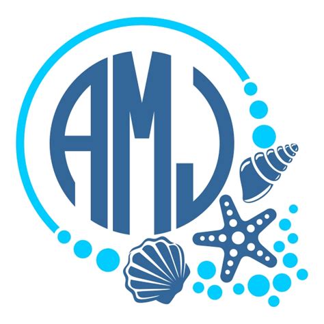 Download Seashells Monogram Svg Cuttable Frame