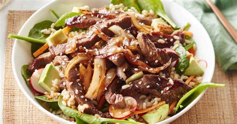 Enjoy it on steamed vegetables tossed with cold noodles. Japanese beef and brown rice salad with ginger soy dressing