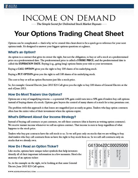 What are your options for building a retirement nest egg? Your Options Trading Cheat Sheet