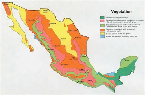 Mexico Natural Resources Map Map Of Mexico Natual Ressources Central
