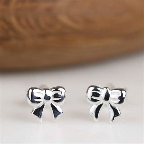 Sterling Silver Bow Stud Earrings By Nest Notonthehighstreet Com