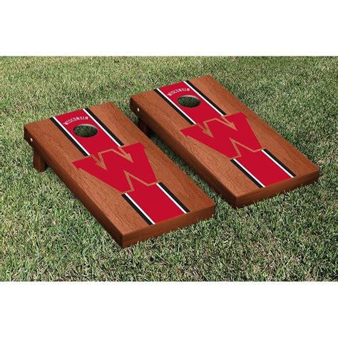 Wisconsin Badgers 2 X 4 Rosewood Striped Cornhole Board Set